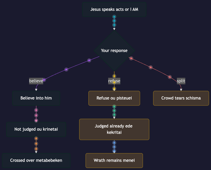 Animated verdict flow believe refuse schisma