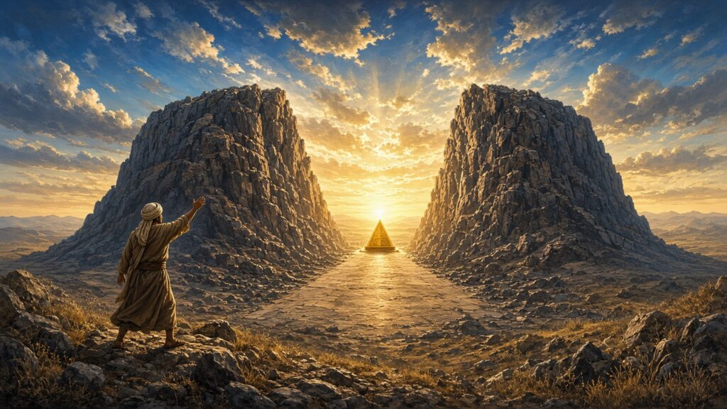 Great mountain splitting into a plain path — Zerubbabel inheriting easily by faith