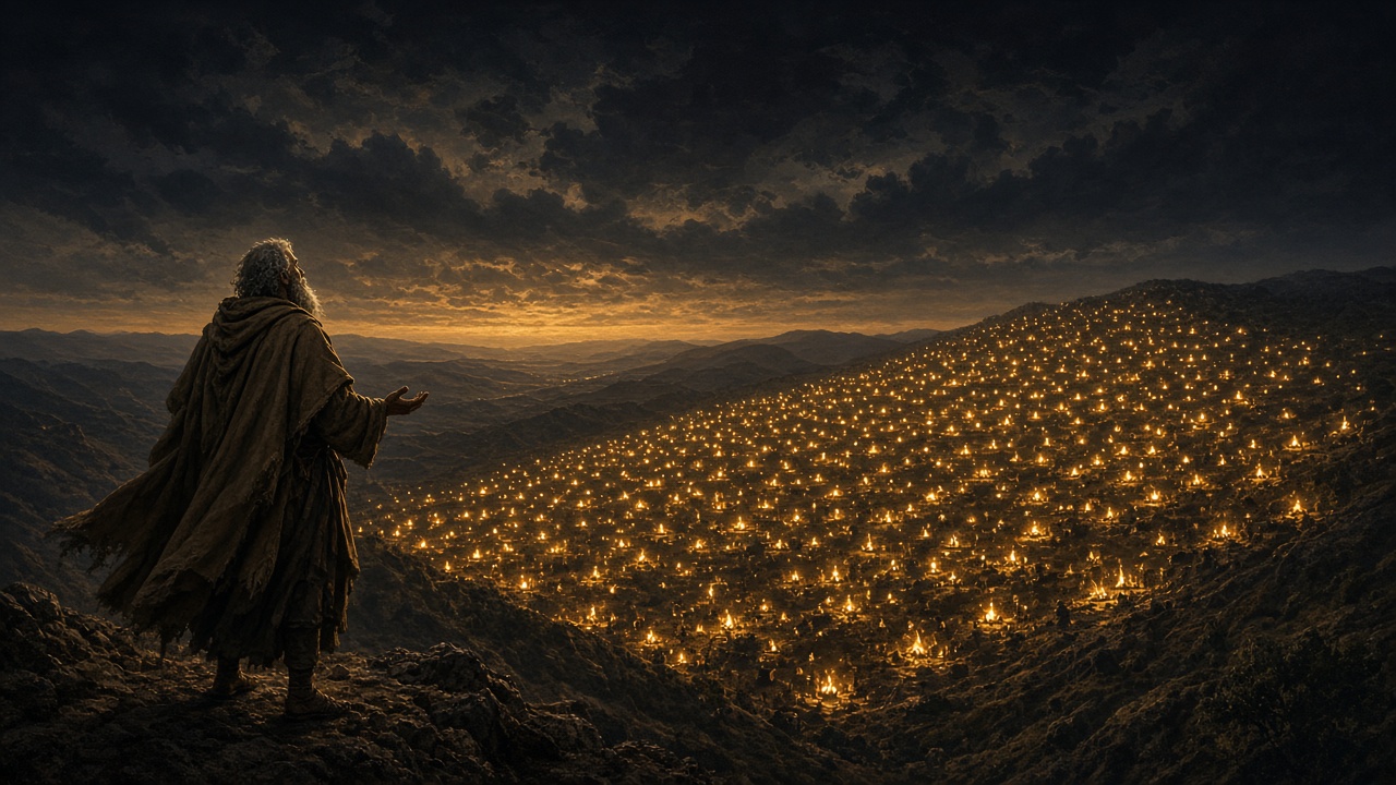 Seven thousand lights on hillside — remnant chosen by grace not works
