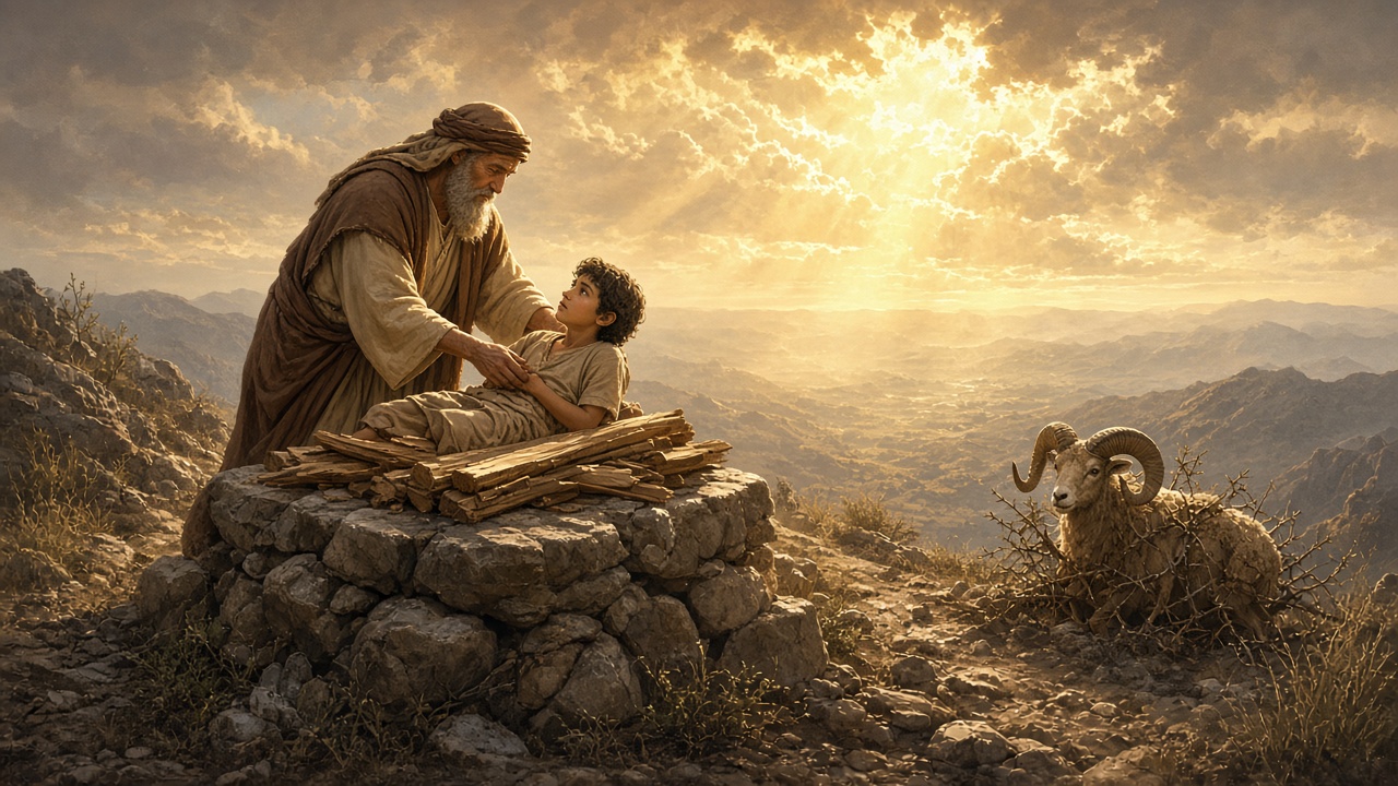 Abraham and Isaac — God will provide ram in thicket Genesis 22