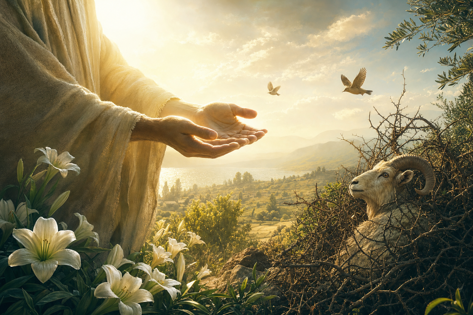 Beloved identity before provision: the Father's care, lilies, and the ram in the thicket