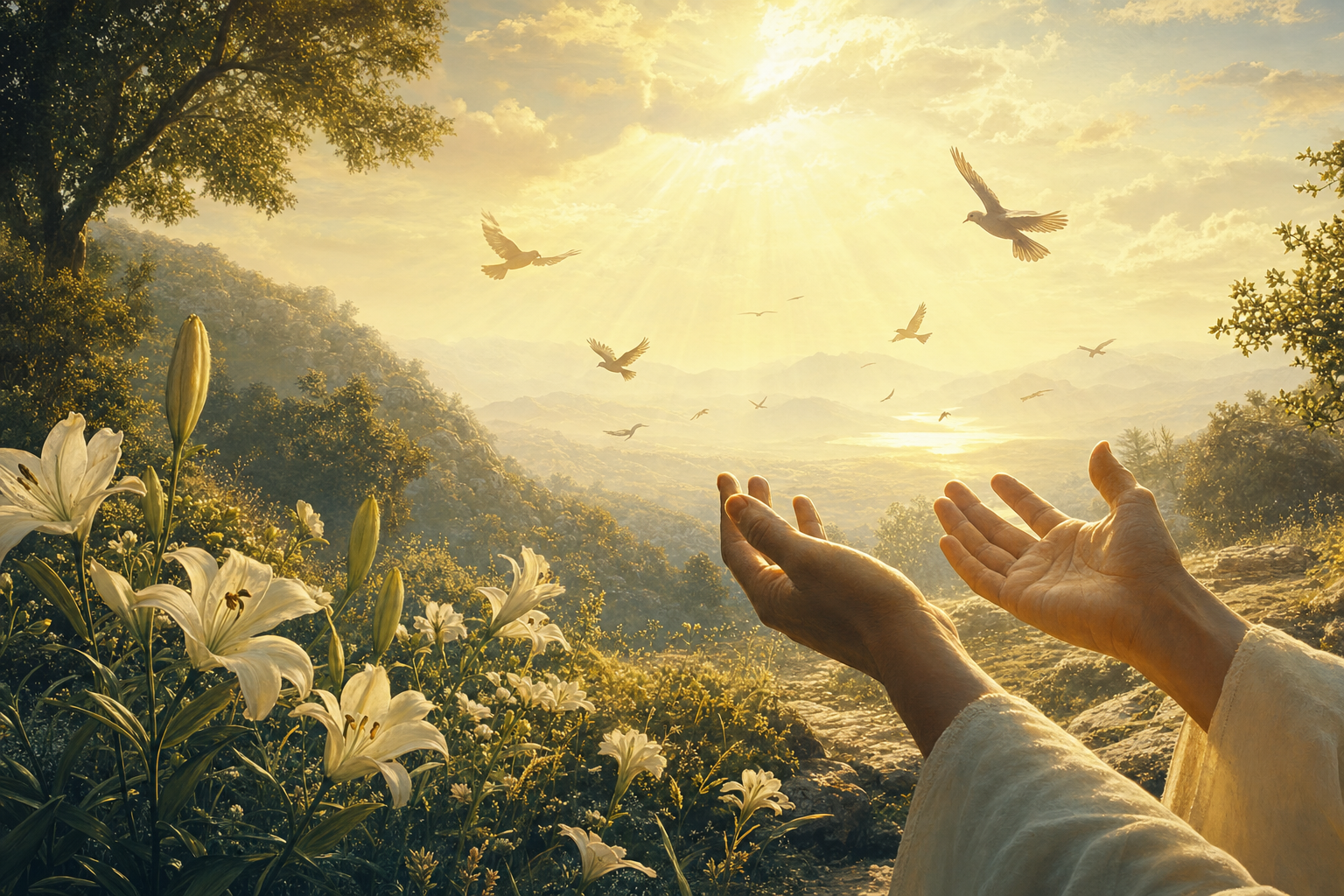 Jesus’ teaching on worry: the Father feeds the birds and clothes the lilies — you are much more valuable.